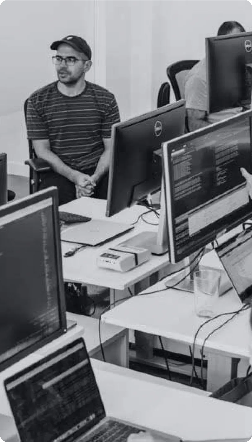 Developer working on automation systems